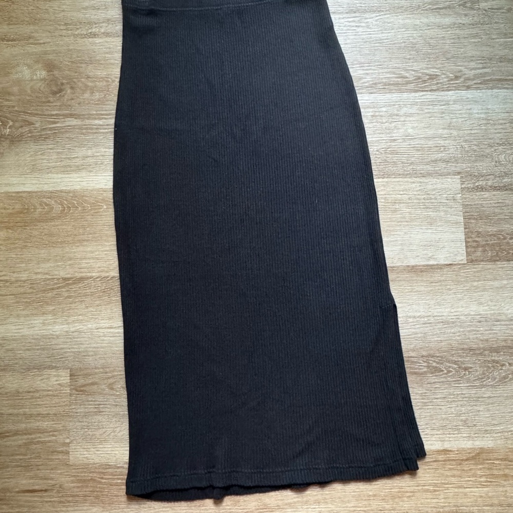 Rails Black Ribbed Midi Skirt